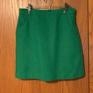 Green wool mini skirt